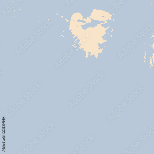 Abstract Map of Islands and Coastline, Minimalist Digital Art