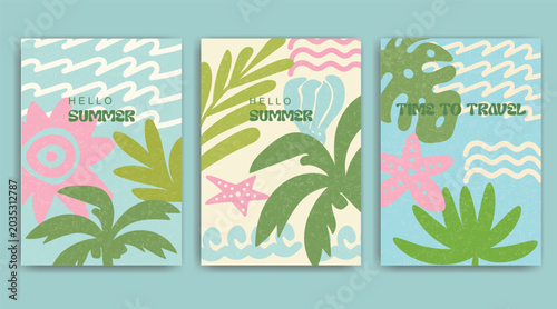 Hello Summer Tropical Leaf and Starfish Card Set