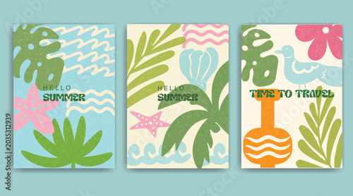 Hello Summer Tropical Leaf and Starfish Template Set