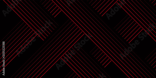 Foto Abstract red and black 3D lines futuristic tech glow and shinning