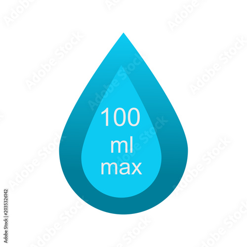 Φωτογραφία Liquid limit 100 ml max vector icon isolated on white background for airport sec