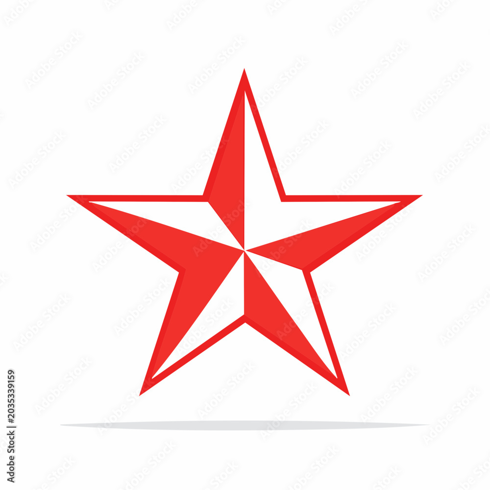 Fototapeta premium Red and White Star Icon