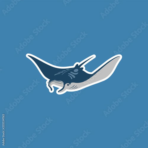 Large manta ray in water