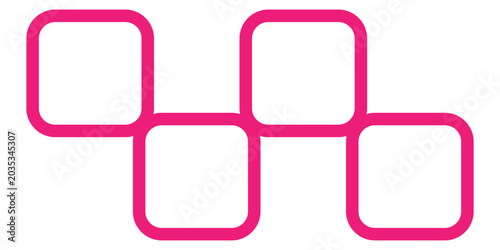 Canvastavla Abstract interconnected rounded square shapes with modern pink geometric minimalist design