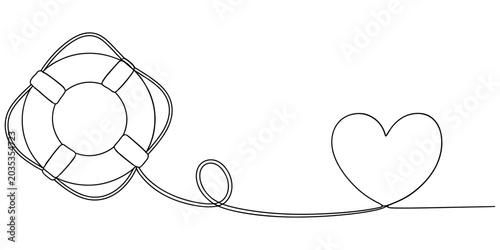 Foto Life Preserver with Heart on Rope