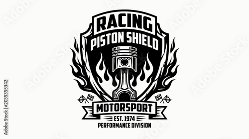 Foto Racing Piston Shield Motorsport Logo.