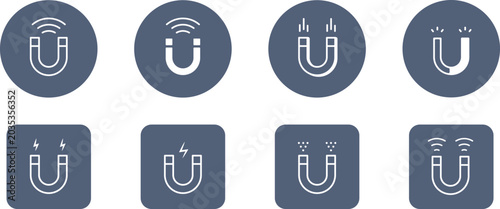 Tableau sur toile 磁力があるU字型のマグネットのアイコン素材セット