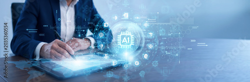 Quadro su tela AI researcher using a tablet to deploy Artificial Intelligence models
