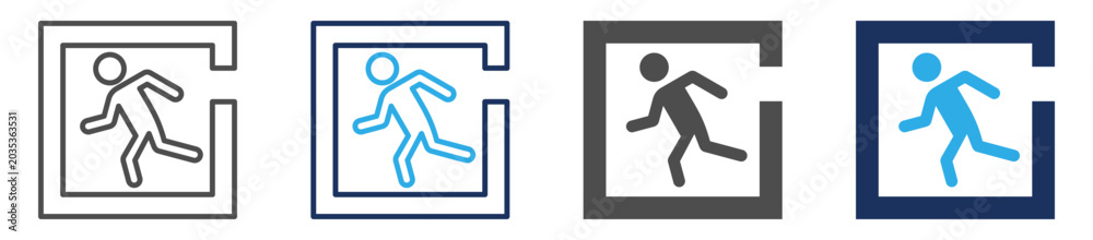 Foto confined space icon set multi concept