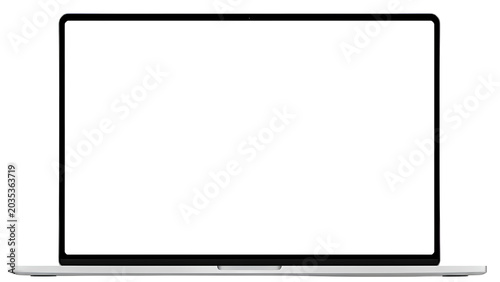 PNG Laptop Mockup with Blank Screen on White Background