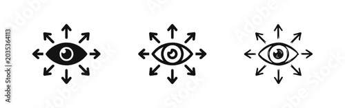 Принти на полотні Vision and Monitoring Icon Set for Awareness Oversight and Observation Concepts