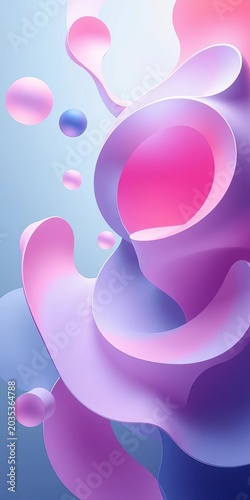 Organic shapes entwined in a flowing composition create a mesmerizing design, collage style, minimalist aesthetic