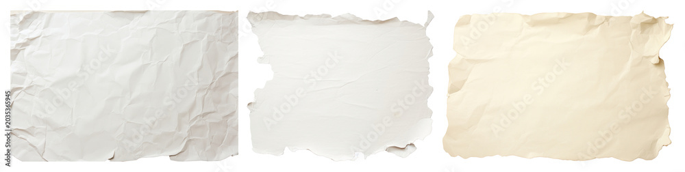 Fototapeta premium PNG Three textured paper backgrounds on transparent background
