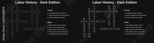 Photos Labor History Crossword Puzzle - Challenging Labor Day Brain Teaser