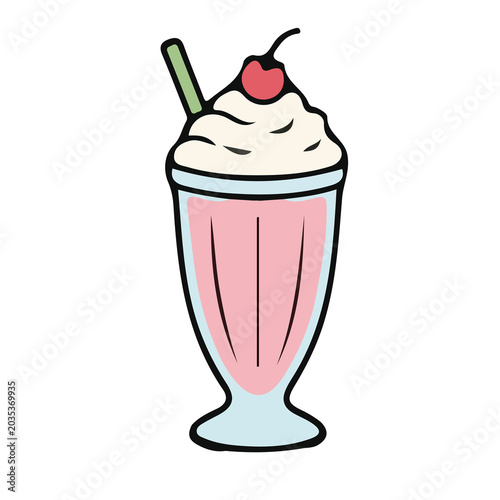 ice cream with strawberry