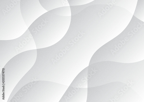 Modern Abstract Background with Overlapping Wavy White and Grey Shapes