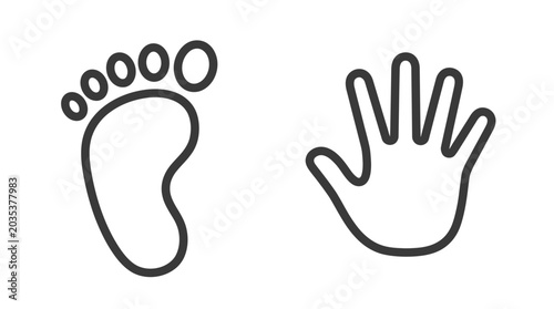 Canvastavla Hand and foot outline icons.