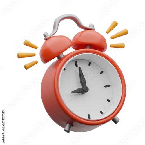 Alarm Clock Ringing 3d illustration