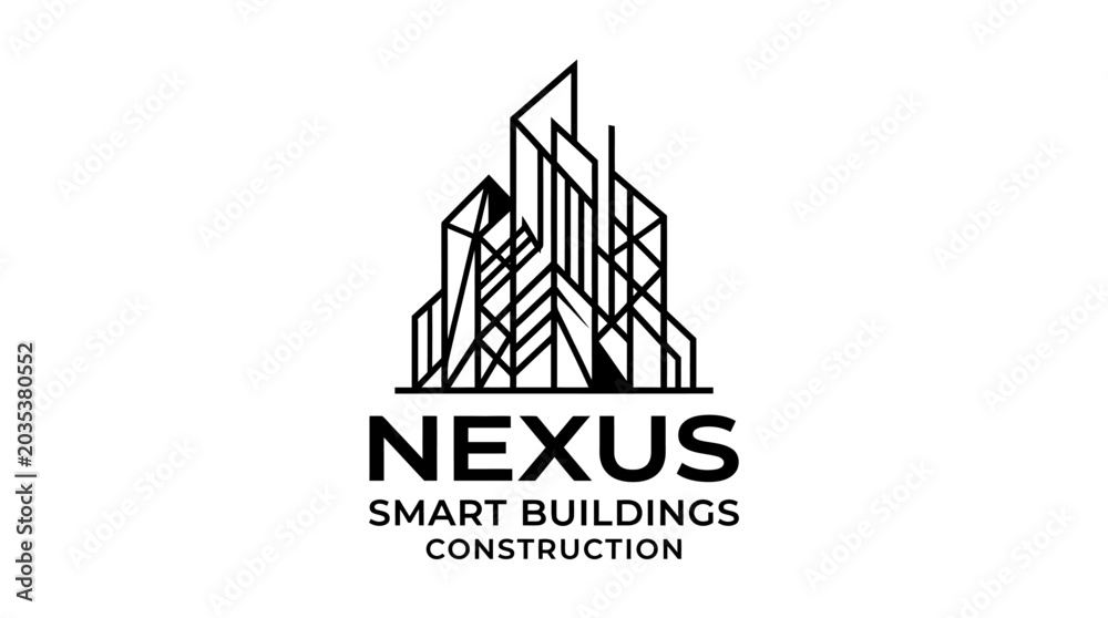 Fototapeta premium Modern Smart Buildings Construction Logo Design.