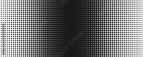 Tableau sur toile Monochromatic Gradient Halftone Pattern of Dots Transitioning from White to Blac