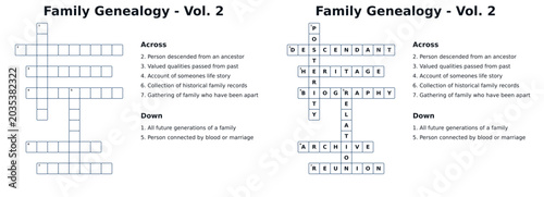 Family Genealogy Crossword Puzzle - Fun Activity for Families  