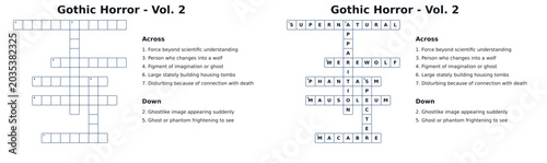 Gothic Horror Crossword Puzzle for Fans and Enthusiasts  