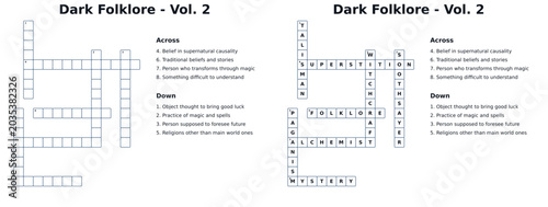 Dark Folklore Volume 2 Crossword Puzzle Layout  