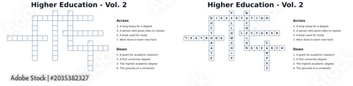 Higher Education Crossword Puzzle Vol. 2 Layout Design  