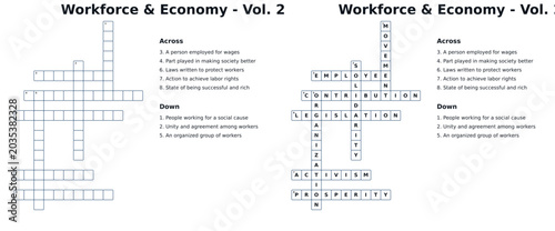 Workforce and Economy Crossword Puzzle Template  