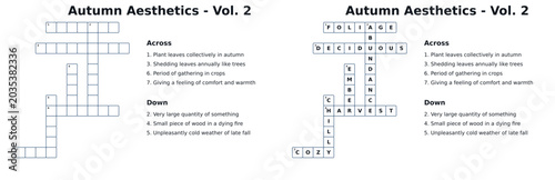 Autumn Aesthetics Crossword Puzzle for Fall Fun  