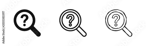 Photography Help and Support Search Magnifying Glass Icon Set