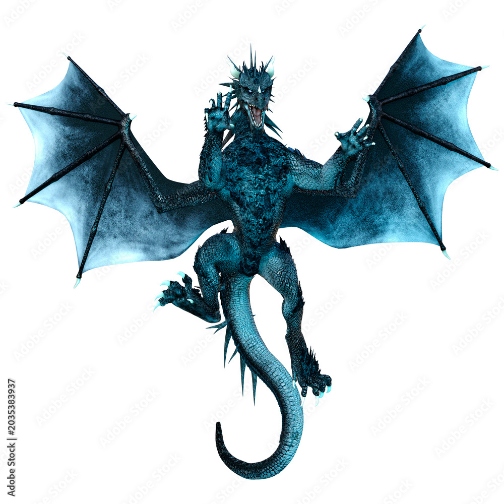 Fototapeta premium 3D Rendering Fairy Tale Dragon on White