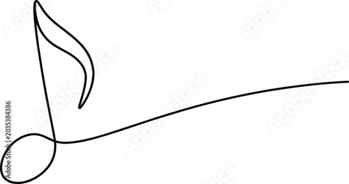 Photos Elegant continuous line drawing of a musical eighth note showing rhythmic melody with clean lighting and studio setting