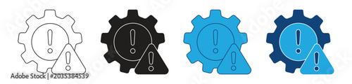 Foto Error Handling icon set , Outline Vector illustration.