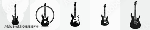 Vector silhouette of a electric guitar.