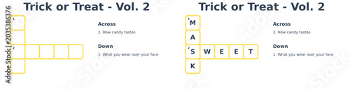 Halloween Crossword Puzzle for Kids Featuring Sweet Treats  