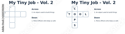 Crossword Puzzle Template with Clue Instructions  