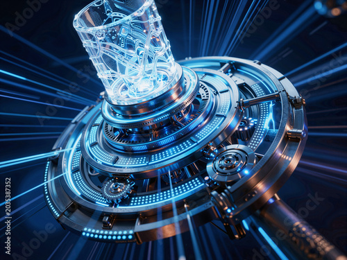Futuristic Sci-Fi Energy Core Mechanical Device