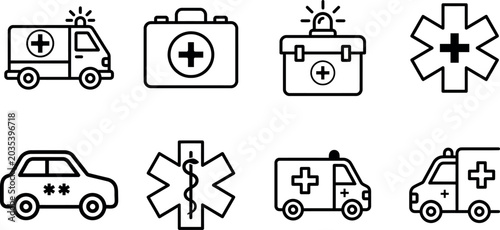 Medical Emergency Icons Vector Set