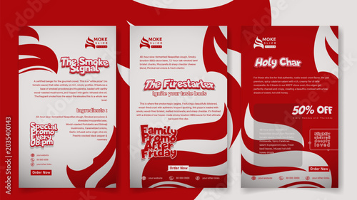 Social media post template in red white background for pizza street food campaign. pizza food advertising