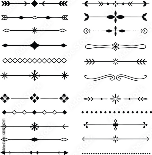 set of calligraphic design elements
