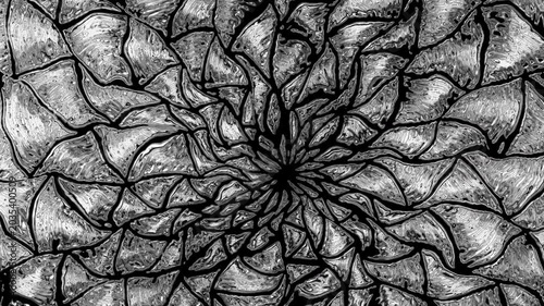 Hand drawn pen and ink style animated pattern