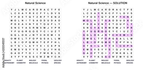 Foto Natural Science Filword Puzzle