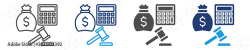 Bild auf Leinwand legal compensation icon set multiple style