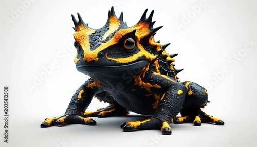 An AI generated frog on white background