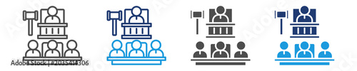 Cuadro en lienzo courtroom icon set multiple style