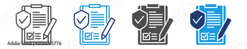 insurance policy icon set multiple style