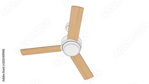 Modern Wooden Blade Ceiling Fan with White Motor Housing.