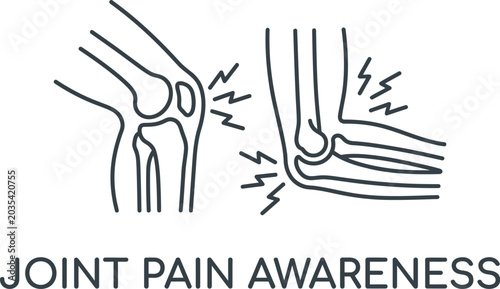 Bilde på lerret joint pain awareness with elbow and wrist bones illustrations