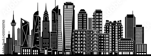 Принти на полотні city skyline with modern skyscrapers and high rise buildings in urban area  city